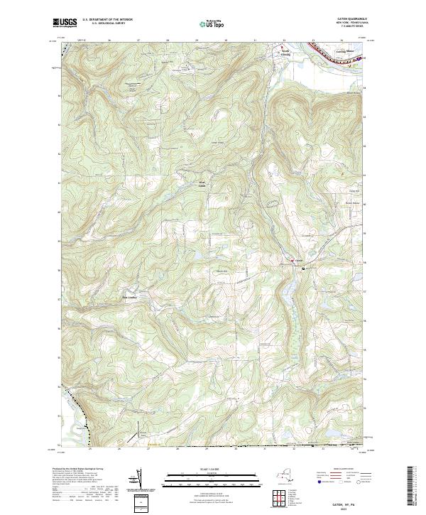 Caton, NY-PA — USGS 7.5-minute topo (2023)