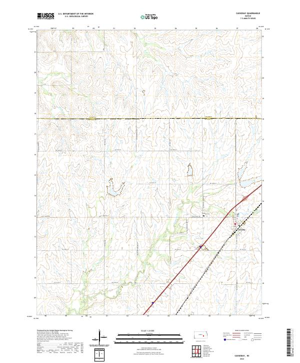 Cassoday, KS — USGS 7.5-minute topo (2022)