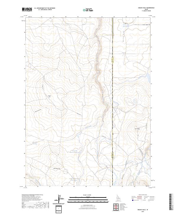Grassy Hills, ID — USGS 7.5-minute topo (2023)