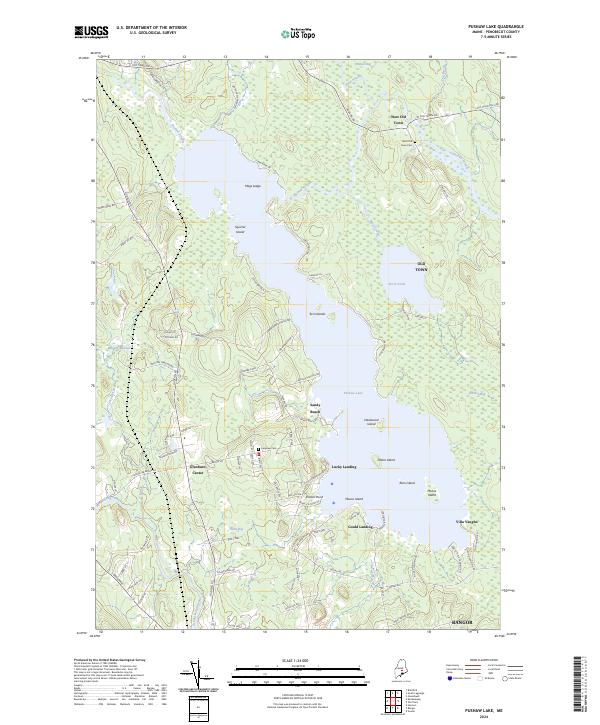 Pushaw Lake, ME — USGS 7.5-minute topo (2024)