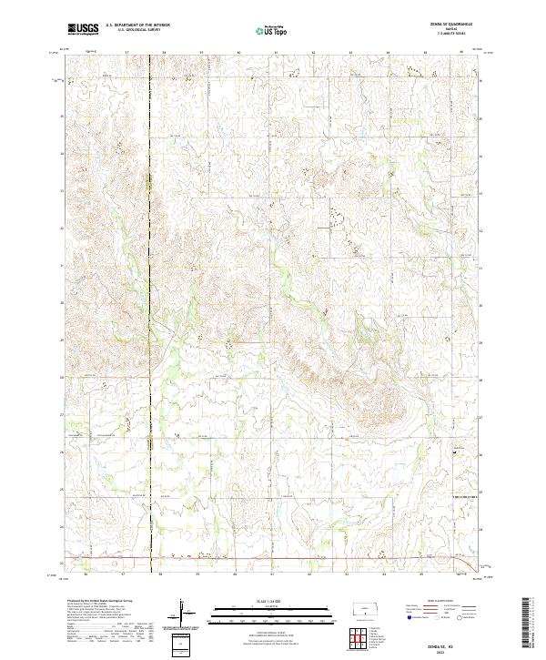 Zenda SE, KS — USGS 7.5-minute topo (2022)