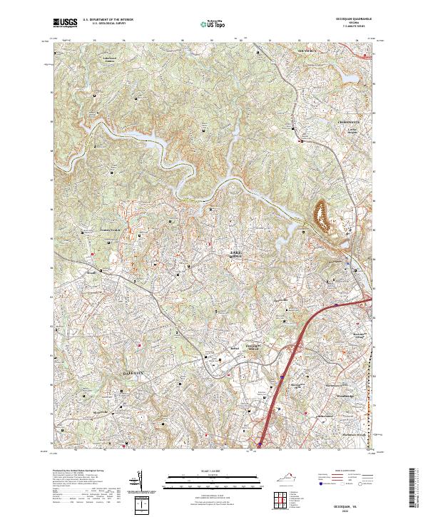 Occoquan, VA — USGS 7.5-minute topo (2022)