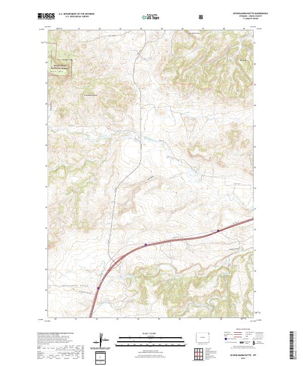 Schoolmarm Butte, WY — USGS 7.5-minute topo (2021)