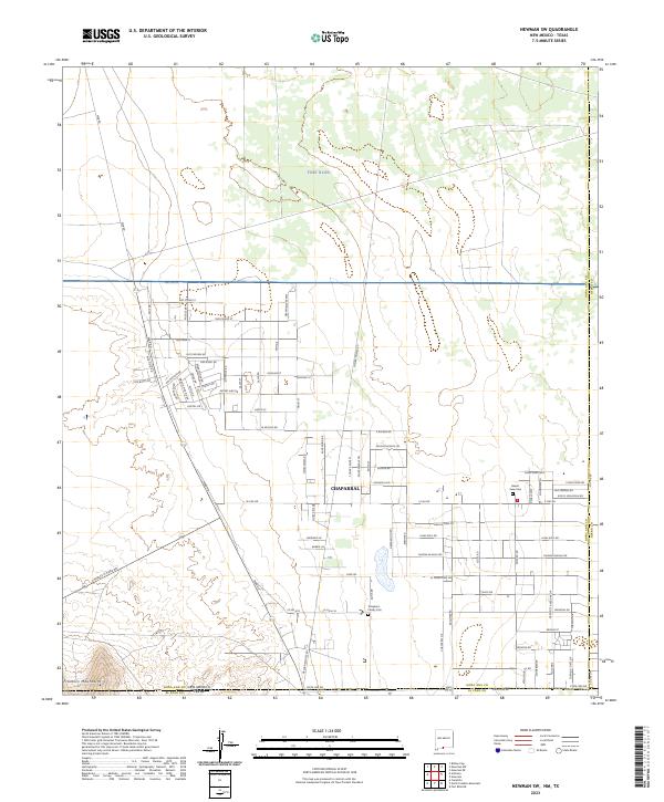 Newman SW, NM-TX — USGS 7.5-minute topo (2023)