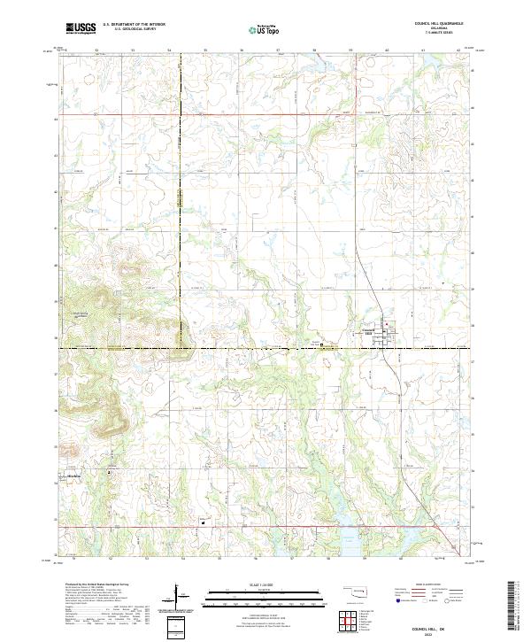 Council Hill, OK — USGS 7.5-minute topo (2022)