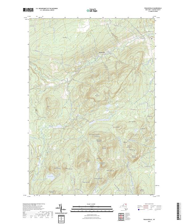 Peasleeville, NY — USGS 7.5-minute topo (2023)