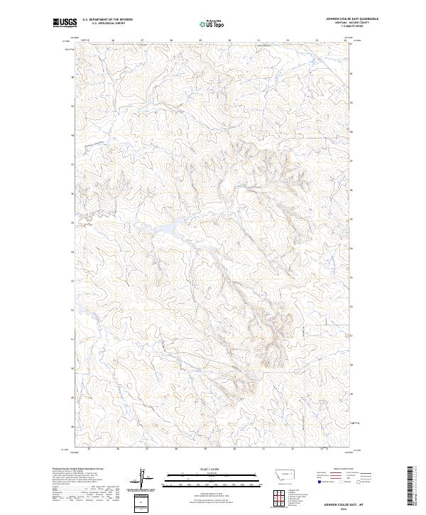 Johnson Coulee East, MT — USGS 7.5-minute topo (2024)