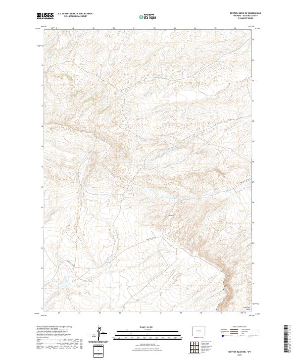 Benton Basin NE, WY — USGS 7.5-minute topo (2021)
