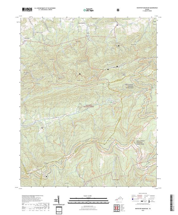 Whitetop Mountain, VA — USGS 7.5-minute topo (2022)