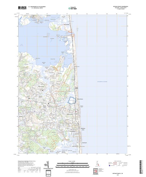 Bethany Beach, DE — USGS 7.5-minute topo (2023)