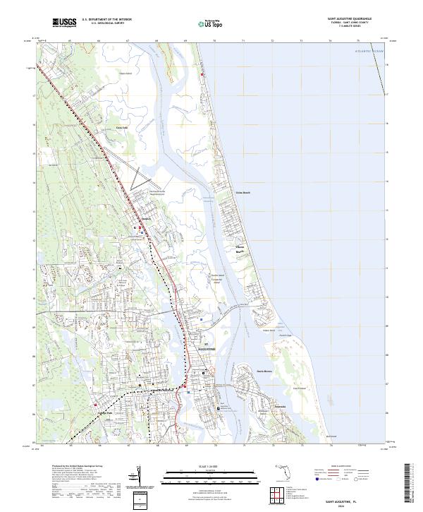 Saint Augustine, FL — USGS 7.5-minute topo (2024)