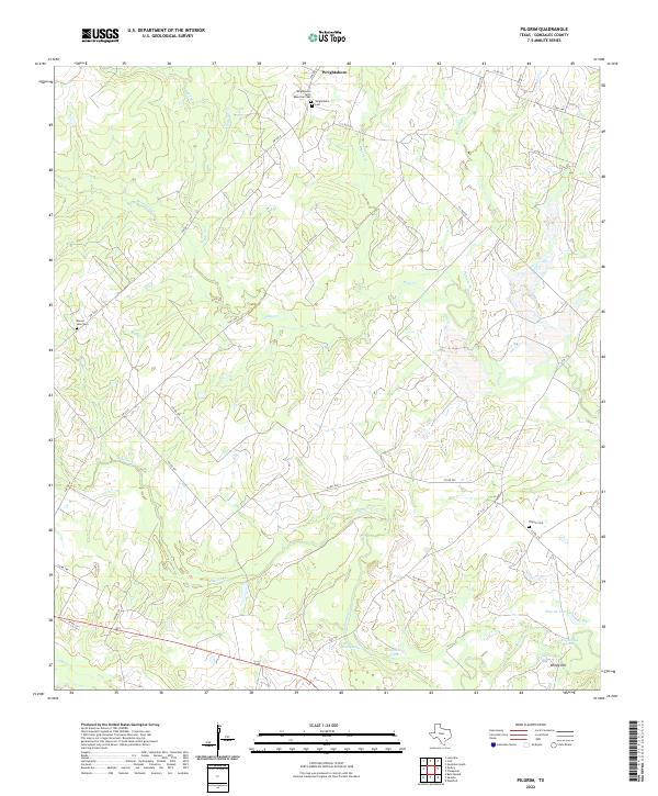 Pilgrim, TX — USGS 7.5-minute topo (2022)