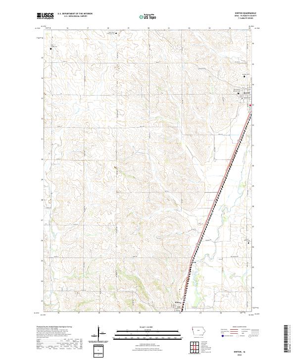 Hinton, IA — USGS 7.5-minute topo (2022)