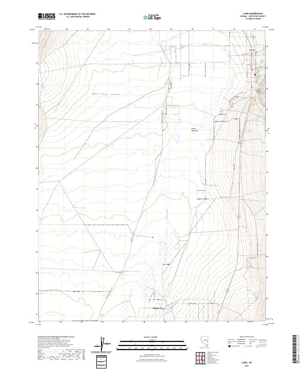 Lund, NV — USGS 7.5-minute topo (2021)