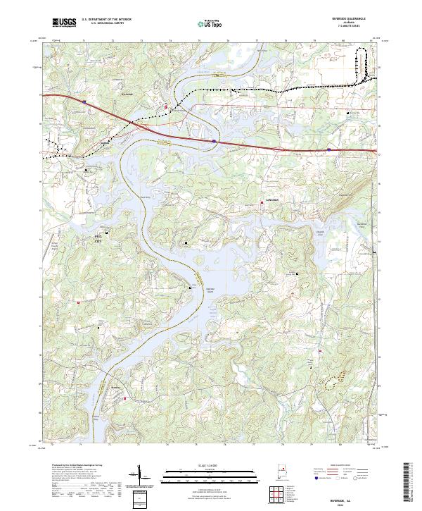 Riverside, AL — USGS 7.5-minute topo (2024)