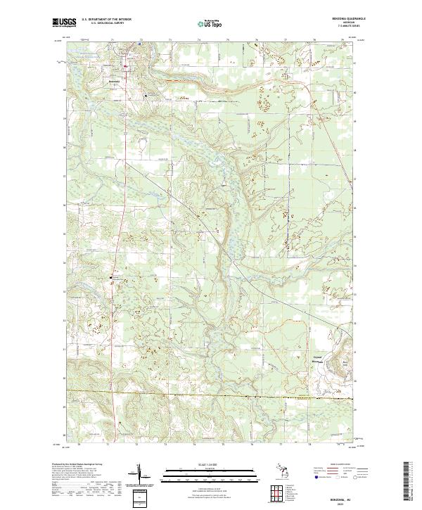 Benzonia, MI — USGS 7.5-minute topo (2023)