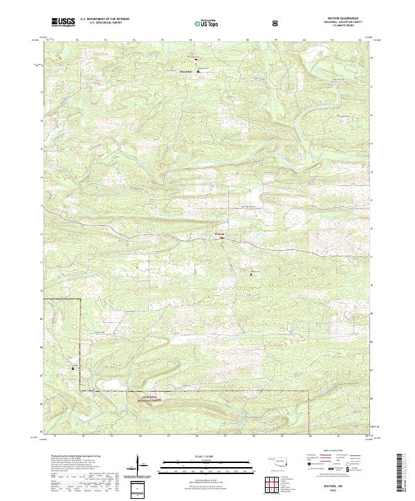 Watson, OK — USGS 7.5-minute topo (2022)