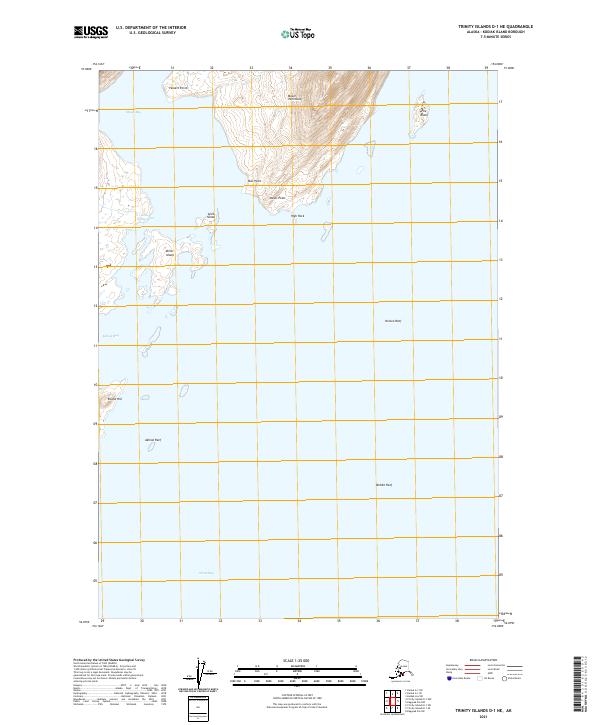 Trinity Islands D-1 NE, AK — USGS 7.5-minute topo (2021)
