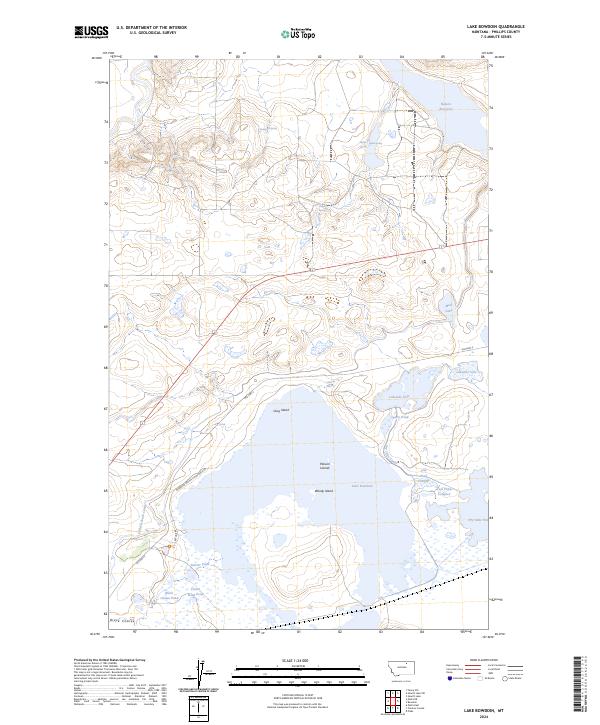 Lake Bowdoin, MT — USGS 7.5-minute topo (2024)