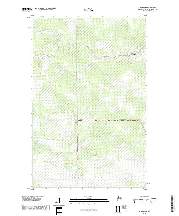 Oaks Corner, MN — USGS 7.5-minute topo (2022)