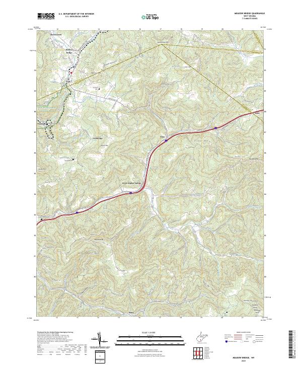 Meadow Bridge, WV — USGS 7.5-minute topo (2023)