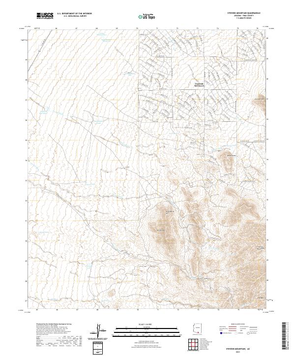 Stevens Mountain, AZ — USGS 7.5-minute topo (2021)