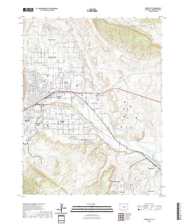 Canon City, CO — USGS 7.5-minute topo (2022)