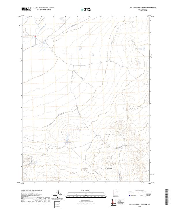 Hole-in-the-Wall Reservoir, UT — USGS 7.5-minute topo (2023)