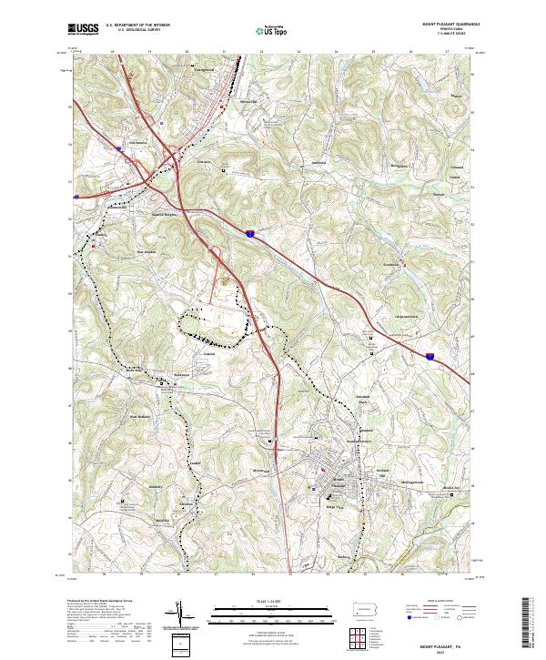 Mount Pleasant, PA — USGS 7.5-minute topo (2023)
