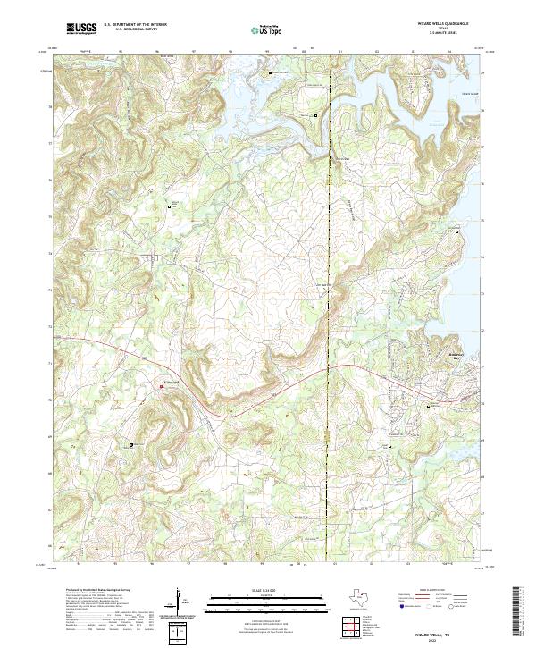 Wizard Wells, TX — USGS 7.5-minute topo (2022)