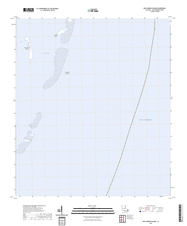 New Harbor Islands, LA — USGS 7.5-minute topo (2025)