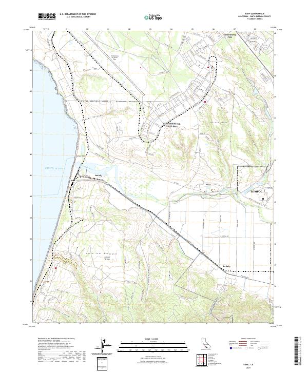 Surf, CA — USGS 7.5-minute topo (2021)