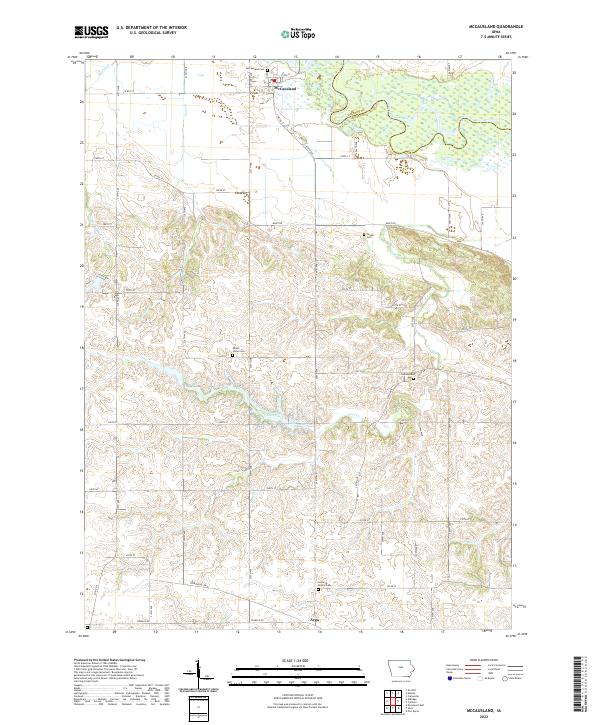 McCausland, IA — USGS 7.5-minute topo (2022)