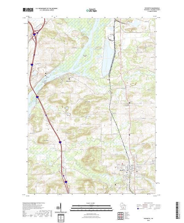Poynette, WI — USGS 7.5-minute topo (2022)