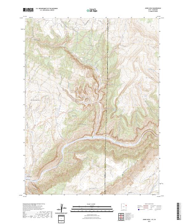 Jones Hole, UT-CO — USGS 7.5-minute topo (2023)
