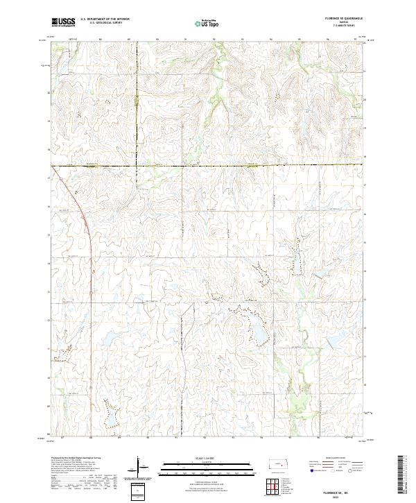 Florence SE, KS — USGS 7.5-minute topo (2022)