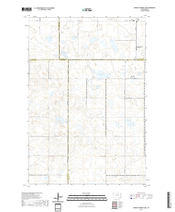 Bowdle-Hosmer Lake, SD — USGS 7.5-minute topo (2021)