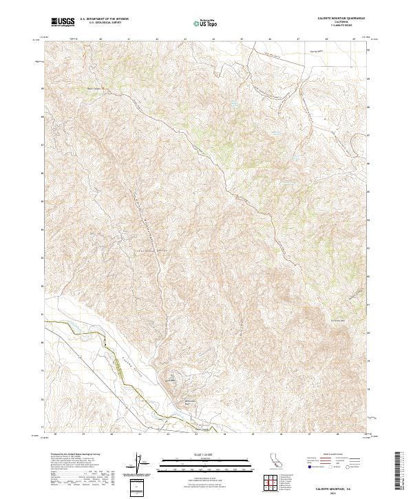 Caliente Mountain, CA — USGS 7.5-minute topo (2021)
