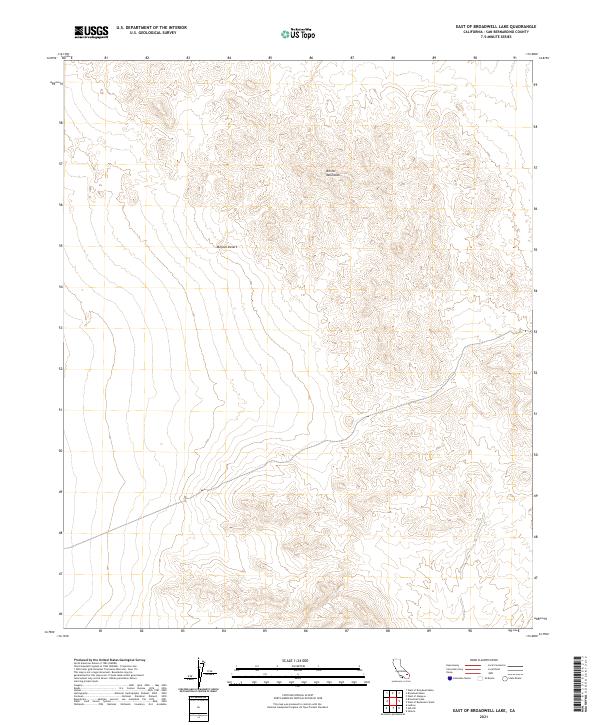 East of Broadwell Lake, CA — USGS 7.5-minute topo (2021)