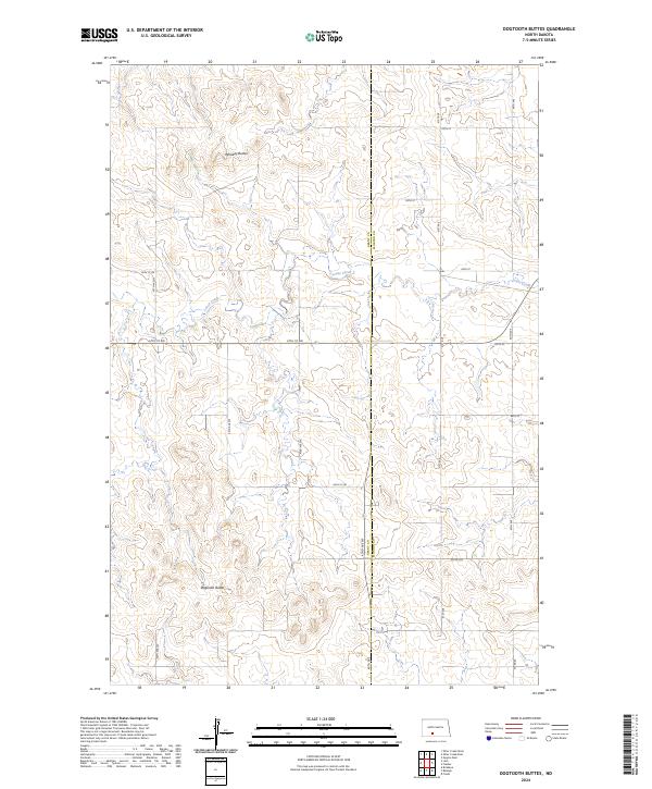 Dogtooth Buttes, ND — USGS 7.5-minute topo (2024)