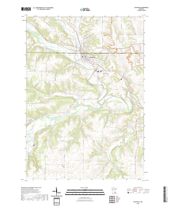 Chatfield, MN — USGS 7.5-minute topo (2022)