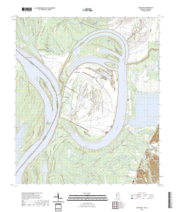 Lake Mary, MS-LA — USGS 7.5-minute topo (2024)