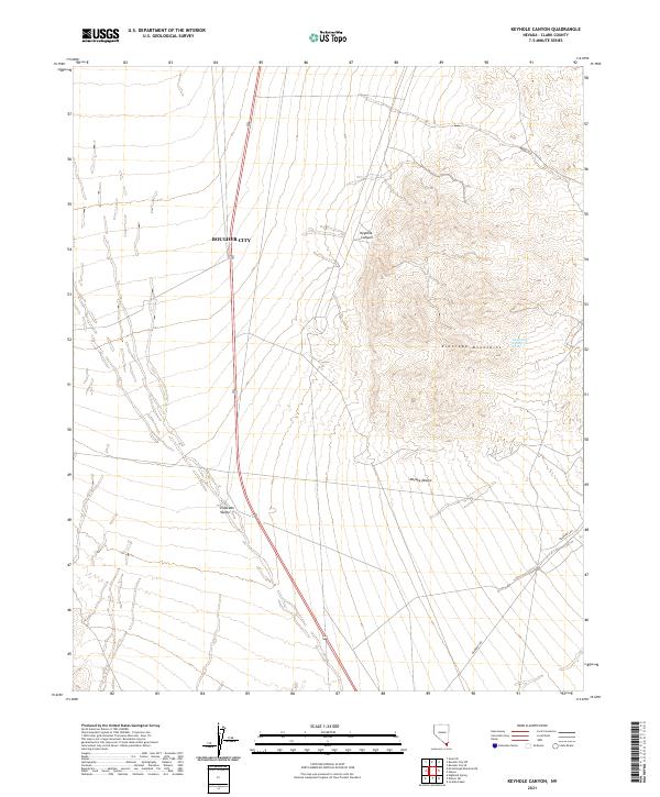 Keyhole Canyon, NV — USGS 7.5-minute topo (2021)