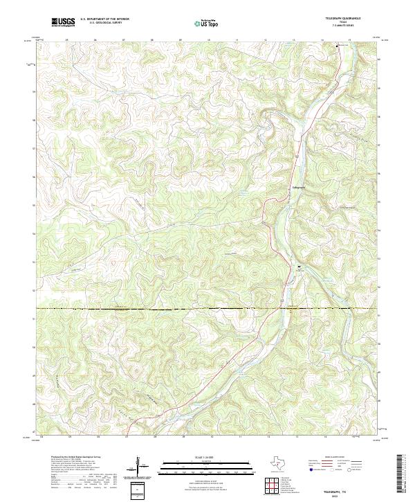 Telegraph, TX — USGS 7.5-minute topo (2022)