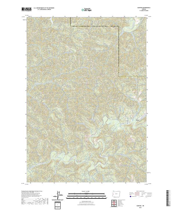 Gunter, OR — USGS 7.5-minute topo (2023)