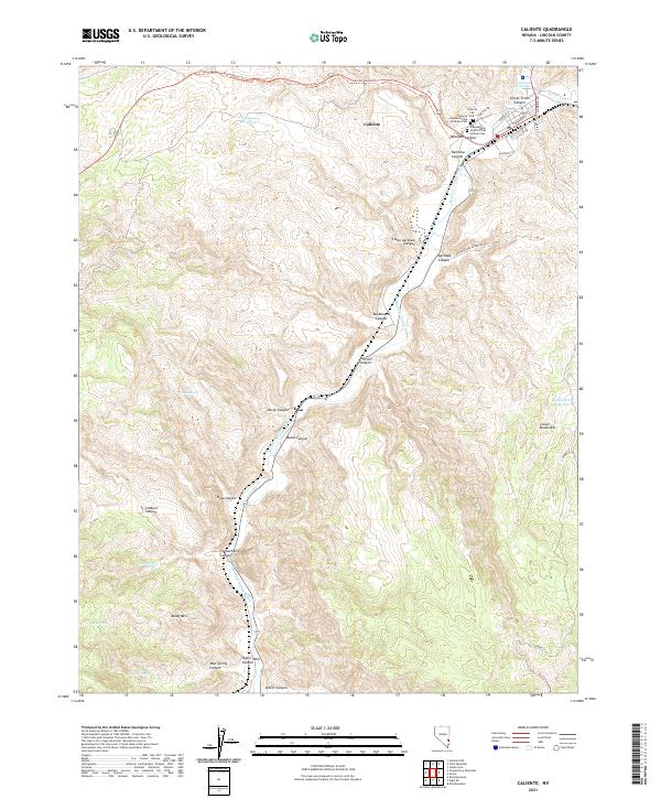 Caliente, NV — USGS 7.5-minute topo (2021)