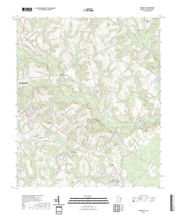 Brooklet, GA — USGS 7.5-minute topo (2024)