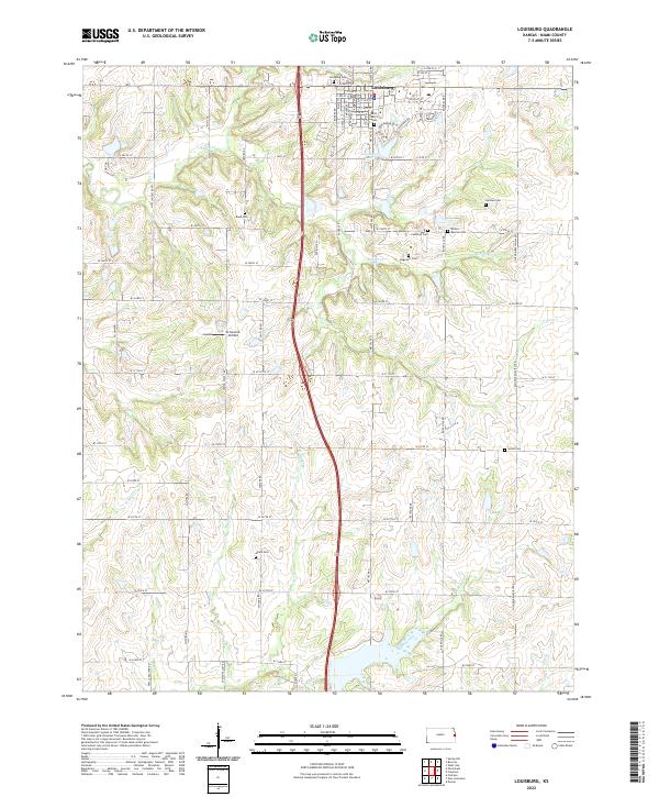Louisburg, KS — USGS 7.5-minute topo (2022)