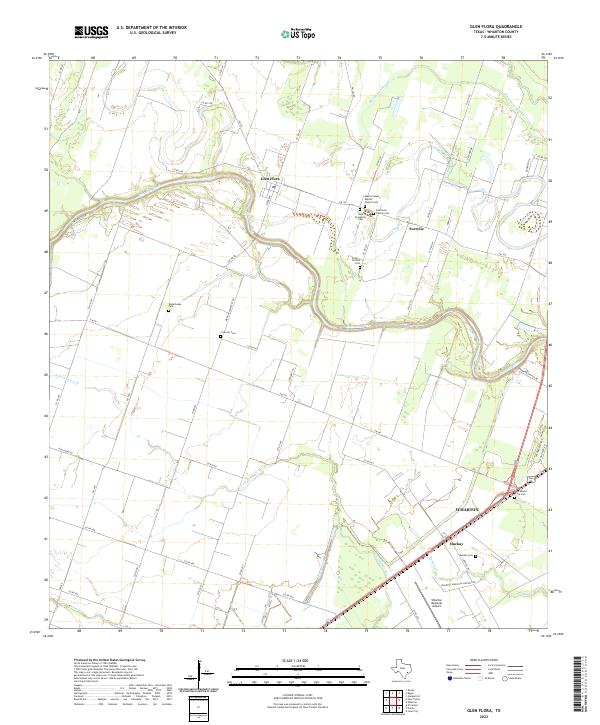 Glen Flora, TX — USGS 7.5-minute topo (2022)