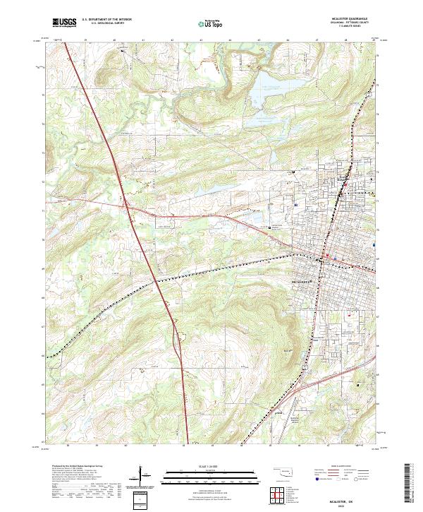 McAlester, OK — USGS 7.5-minute topo (2022)